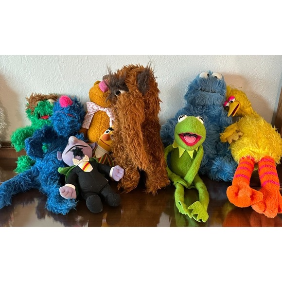 9 Sesame Street Plush Big Bird Elmo Kermi Snuffy Oscar Hasbro Gund Knickerbocker